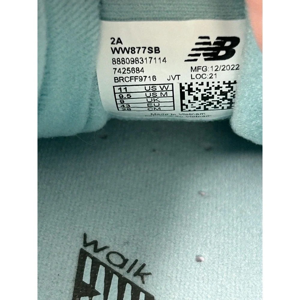 New Balance WW877SB Women's Gray Teal Leather Comfort Walking Sneaker US Size 11